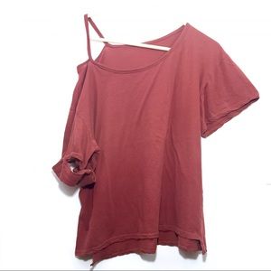 Maroon Baggy one Strap Tee